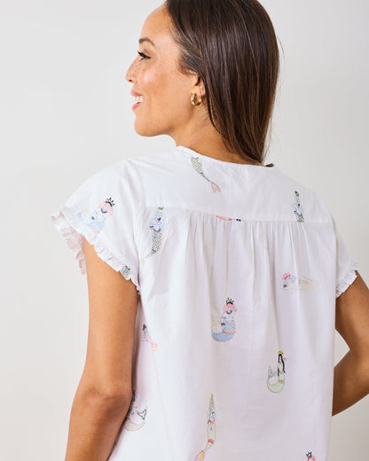 Daughters Of Triton - Pintuck Short Set - Cloud