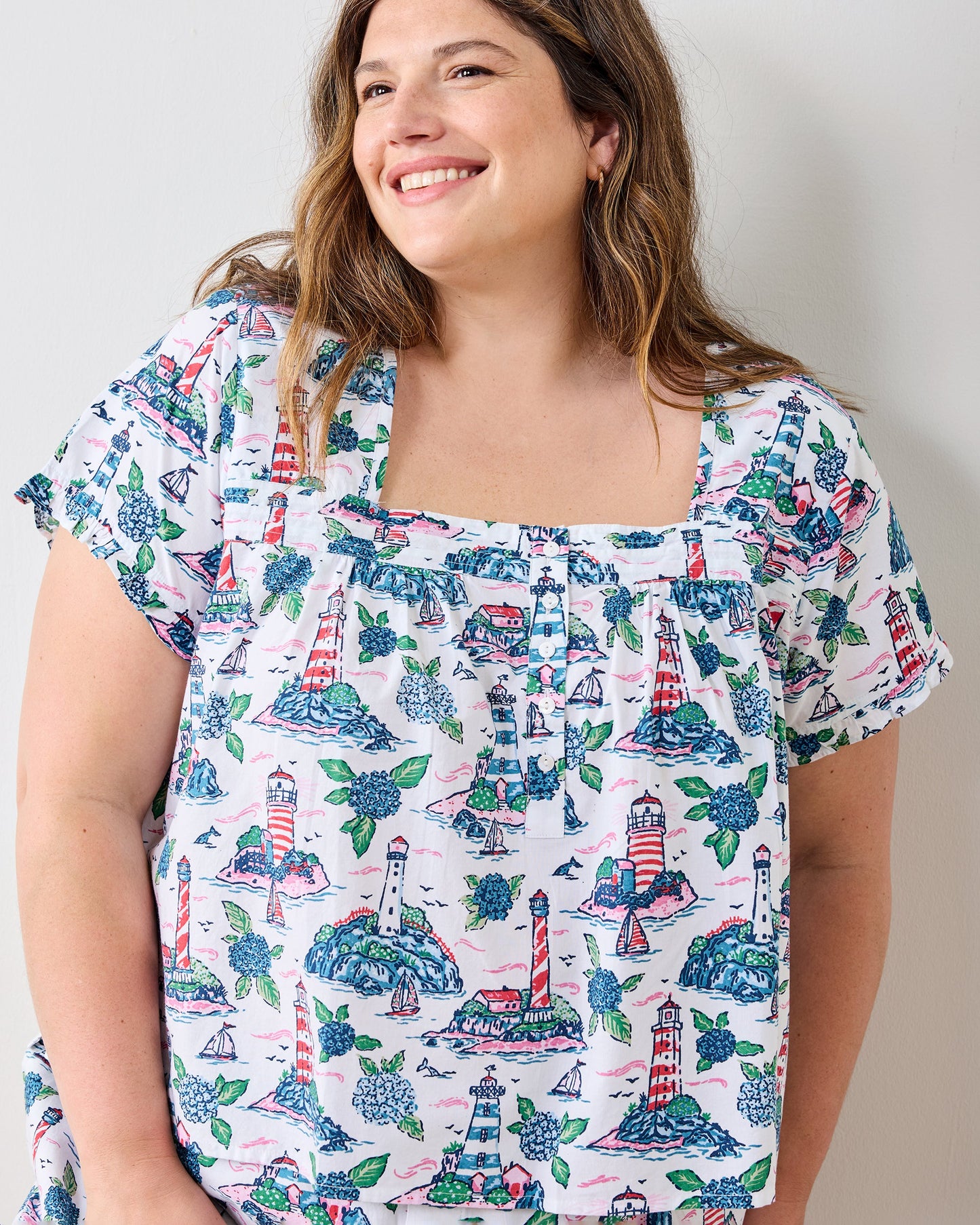 Lighthouse Keeper - Pintuck Cropped Pant Set - Cloud