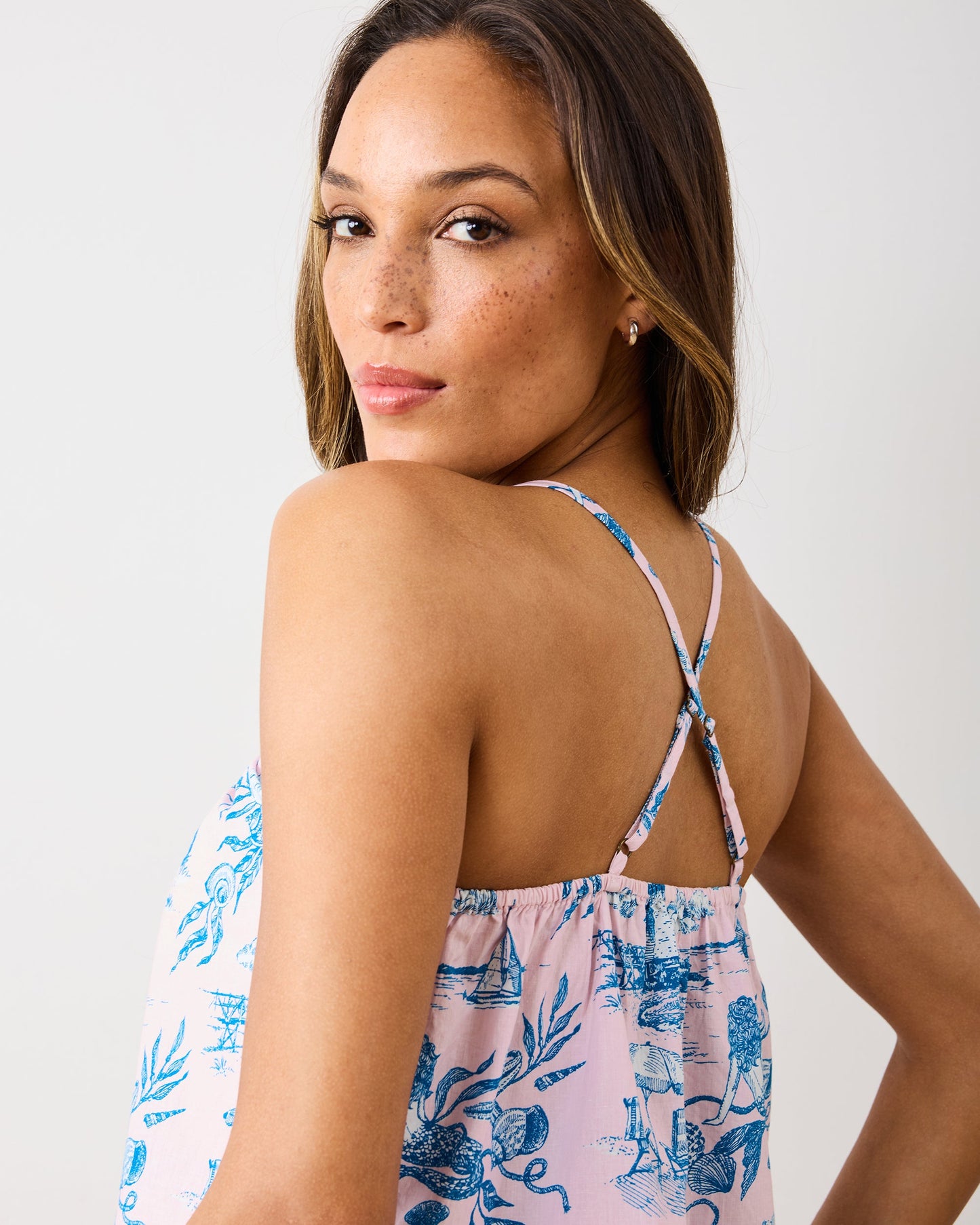 Mermaid Toile - Cami Cropped Set - Blush