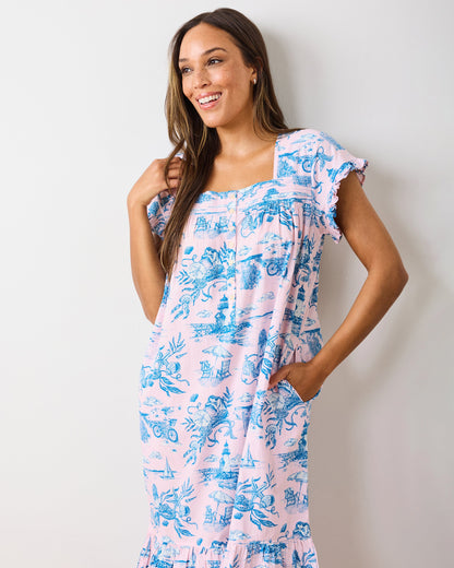 Mermaid Toile - Daylight Nightgown - Blush