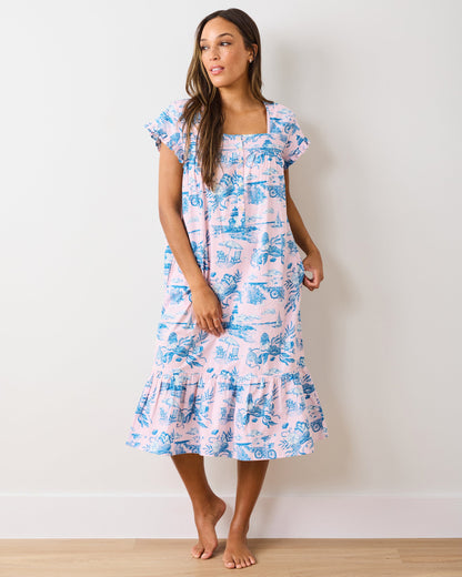 Mermaid Toile - Daylight Nightgown - Blush