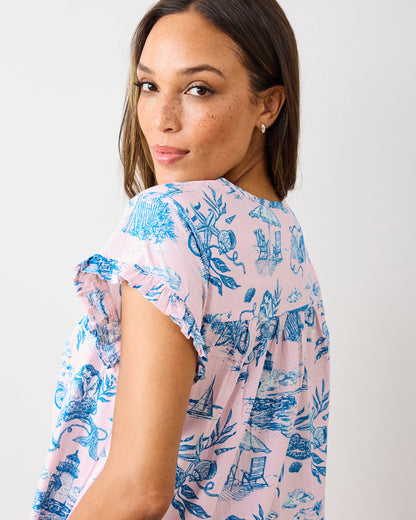 Mermaid Toile - Daylight Nightgown - Blush