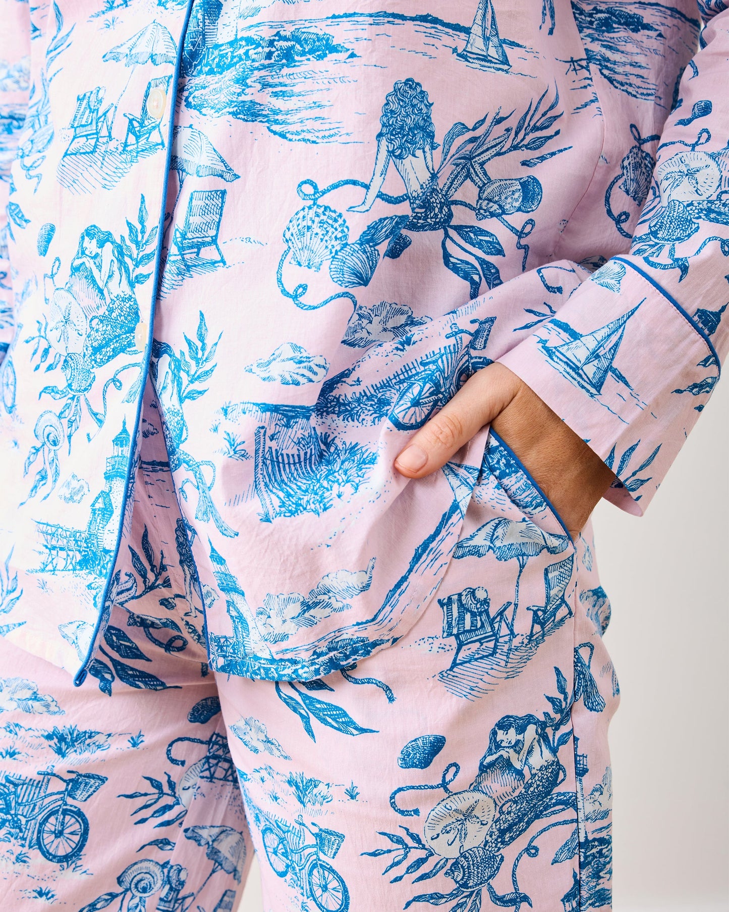 Mermaid Toile - Tall Long PJ Set - Blush