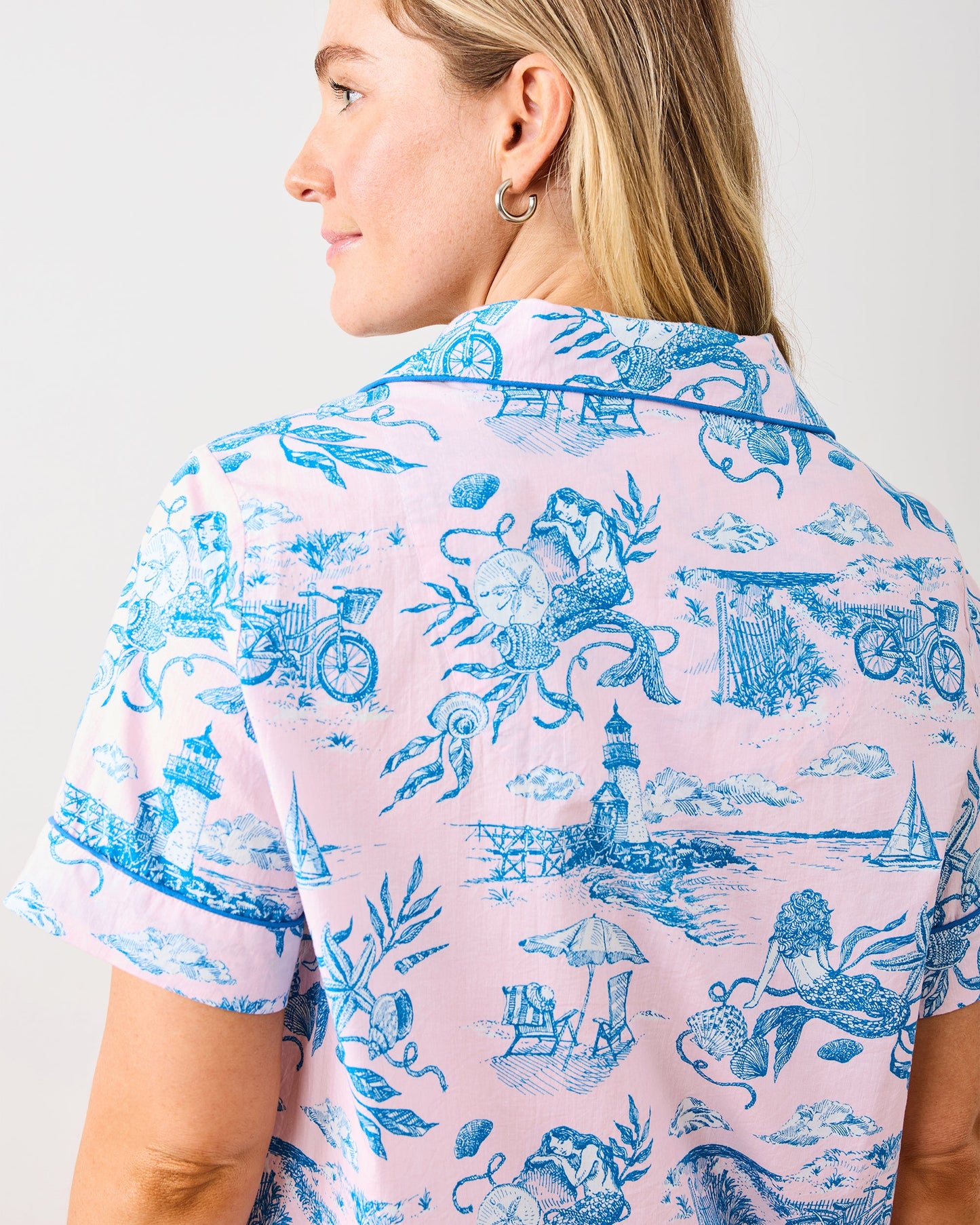 Mermaid Toile - Short PJ Set - Blush