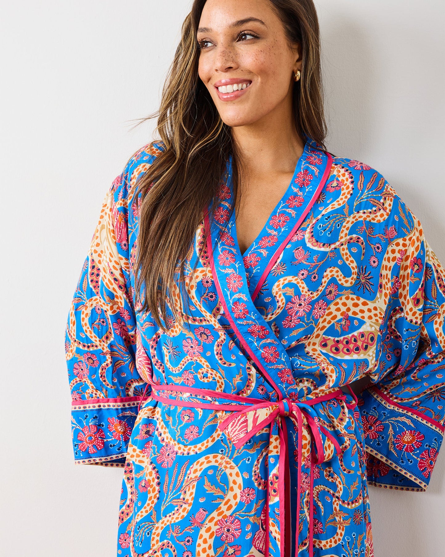Octopus Isle - Eco Satin Robe - Ocean Eyes