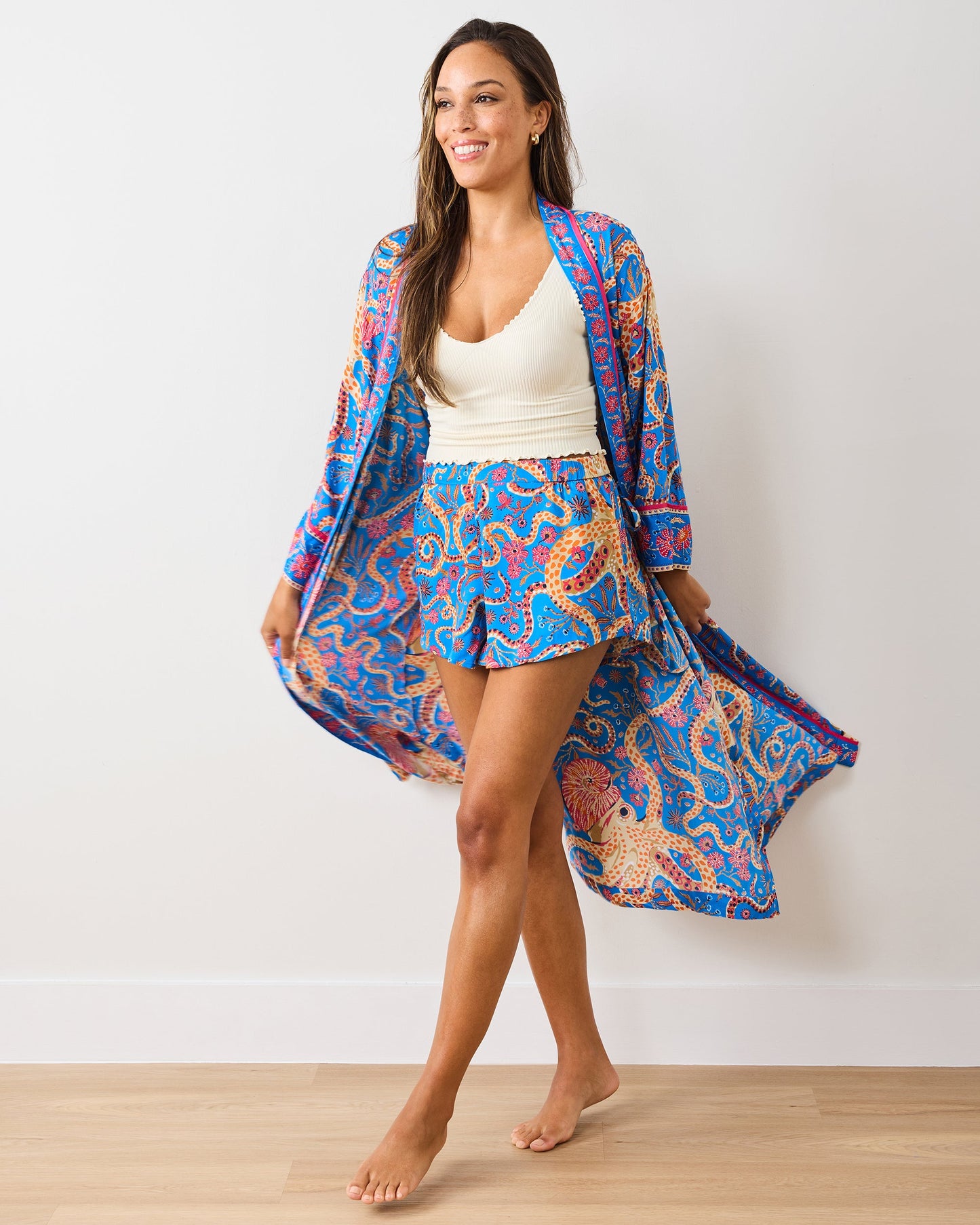 Octopus Isle - Eco Satin Sweet Dreams Shorts - Ocean Eyes