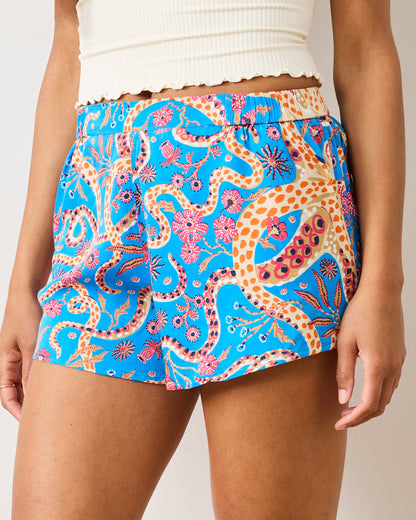 Octopus Isle - Eco Satin Sweet Dreams Shorts - Ocean Eyes