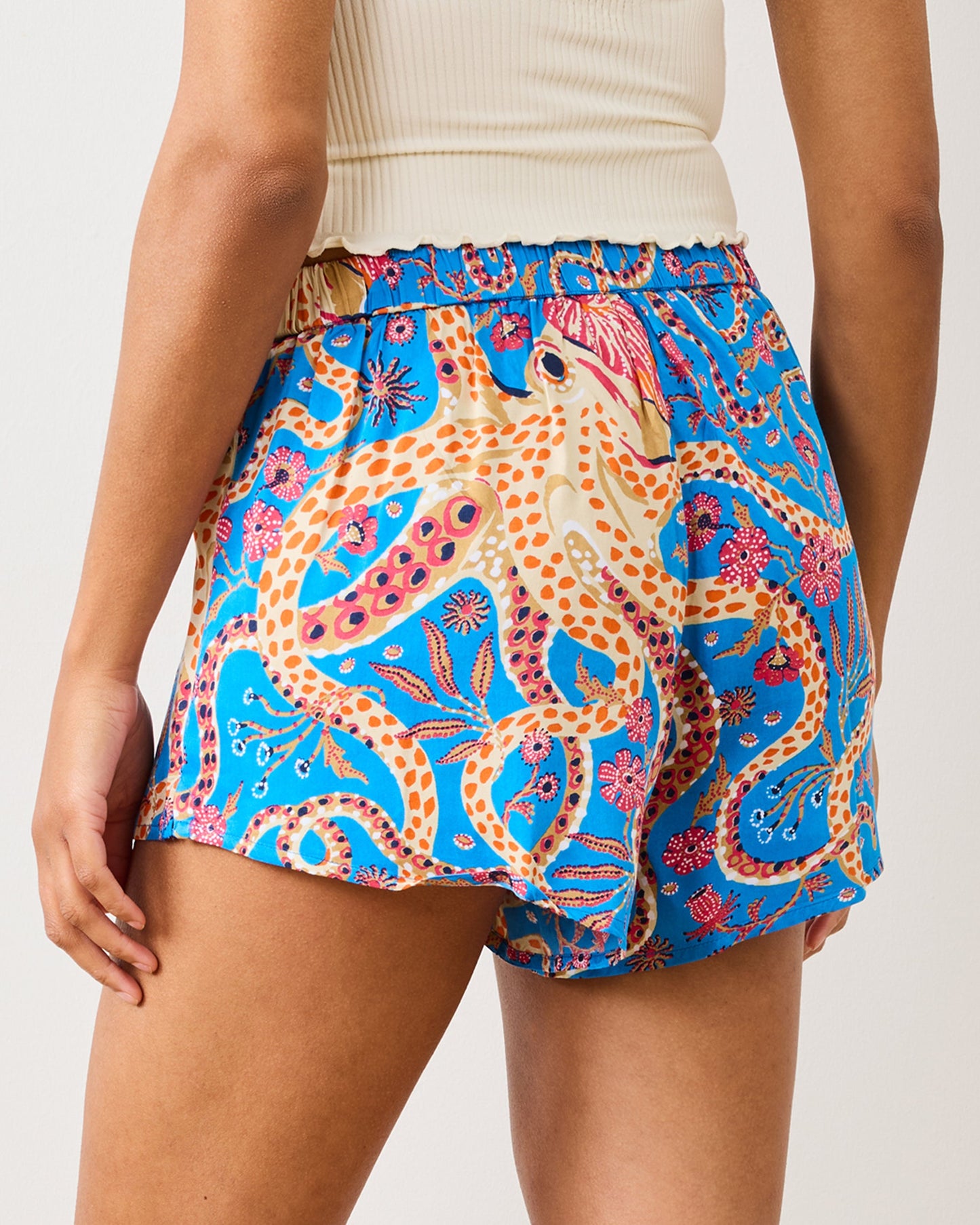 Octopus Isle - Eco Satin Sweet Dreams Shorts - Ocean Eyes