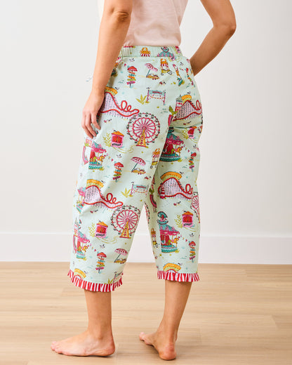 Seaside Rides - Ruffle Cropped Pants - Mint Taffy