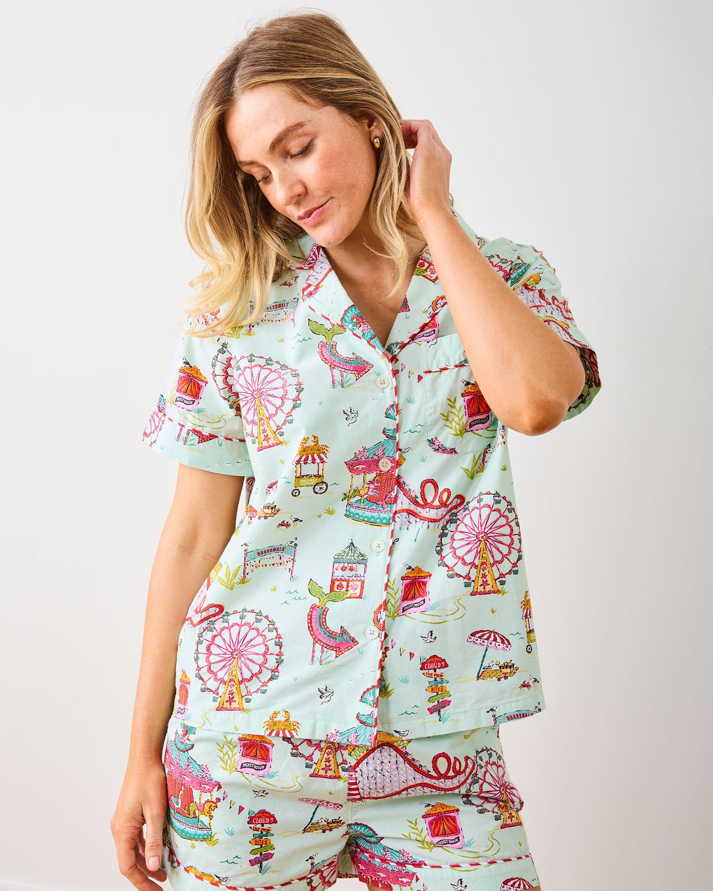 Seaside Rides - Short PJ Set - Mint Taffy
