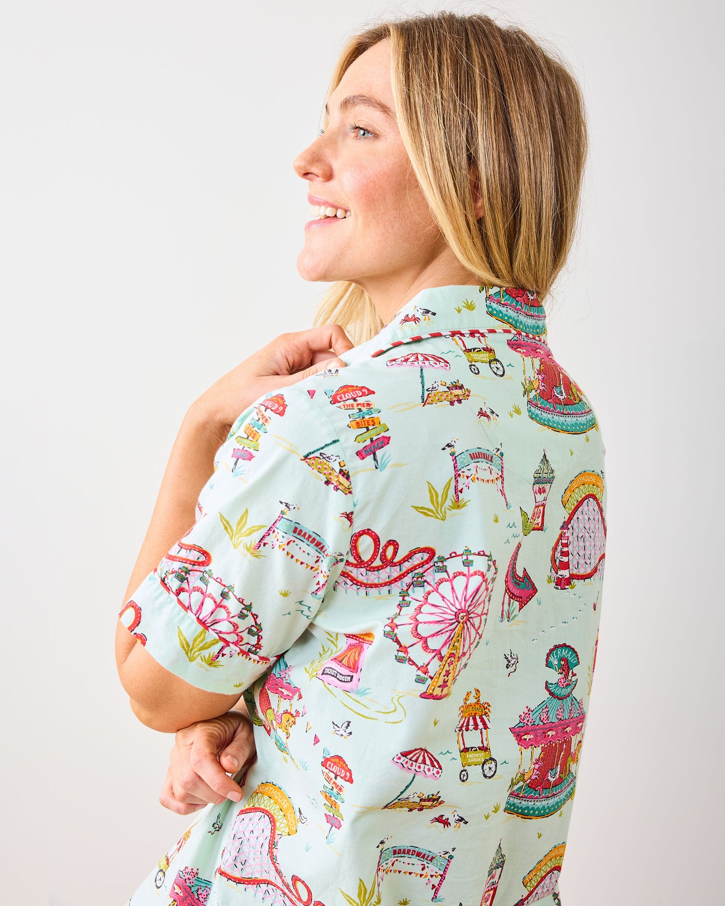 Seaside Rides - Short PJ Set - Mint Taffy