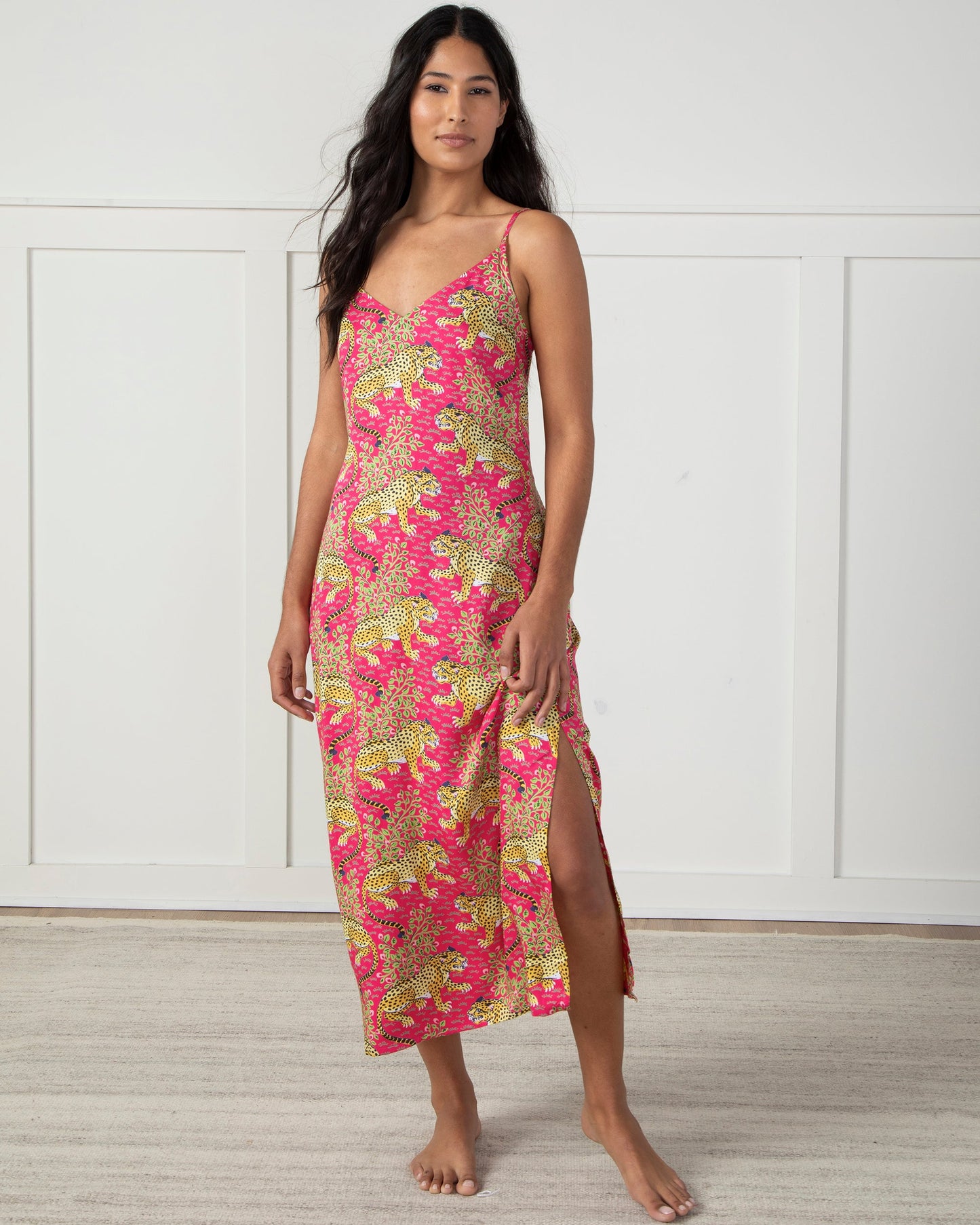 Bagheera - Eco Satin Chic to Sleep Nightie - Hot Pink