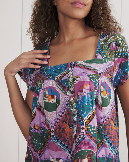 High Horse - Pintuck Nightgown - Mulberry