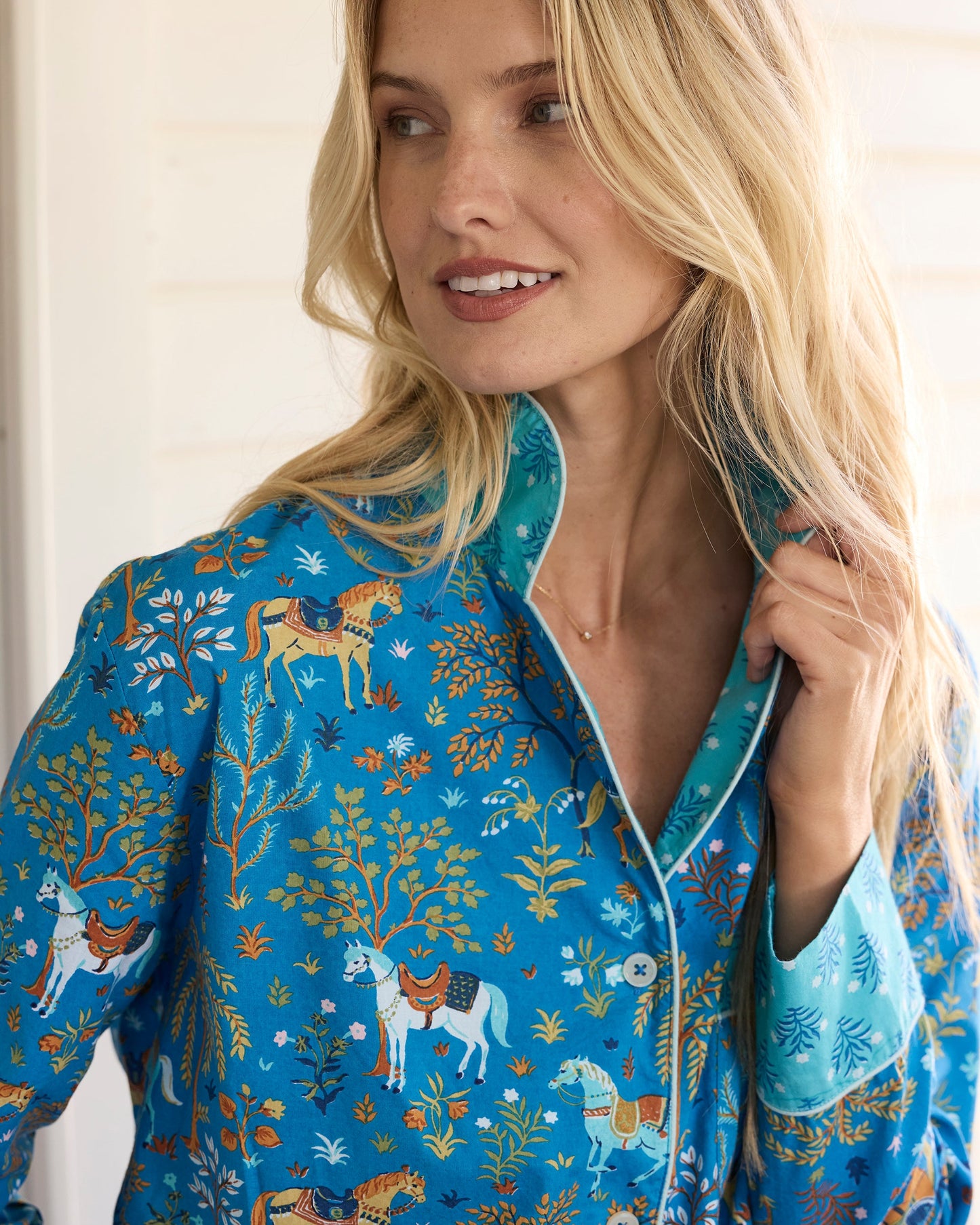 Show Pony - Petite Long PJ Set - Steel Blue