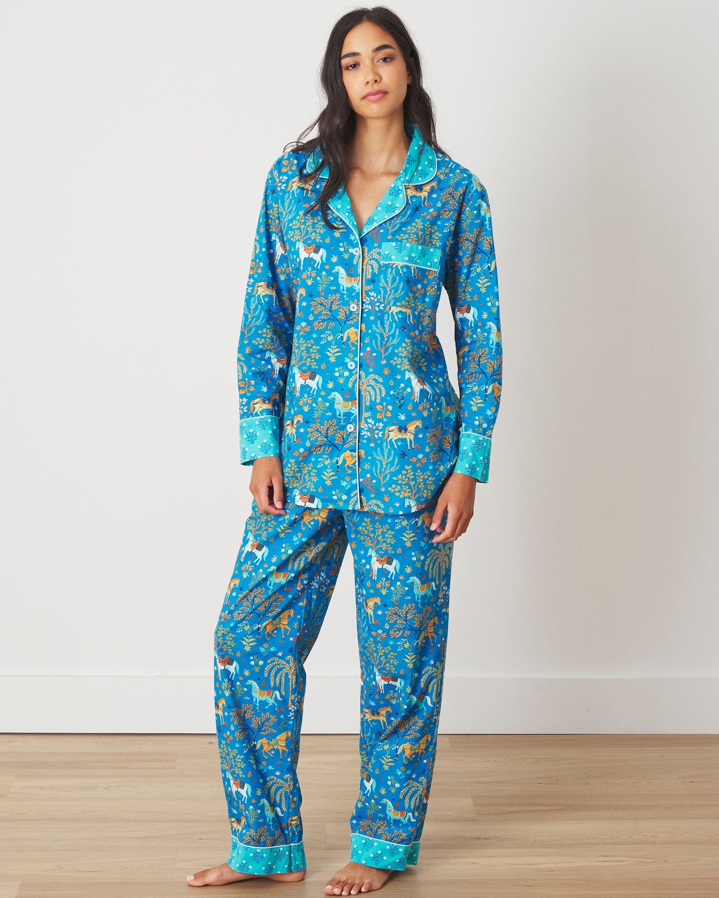 Show Pony - Petite Long PJ Set - Steel Blue