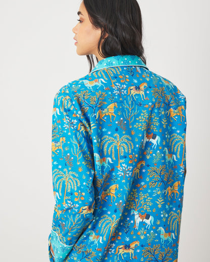 Show Pony - Petite Long PJ Set - Steel Blue