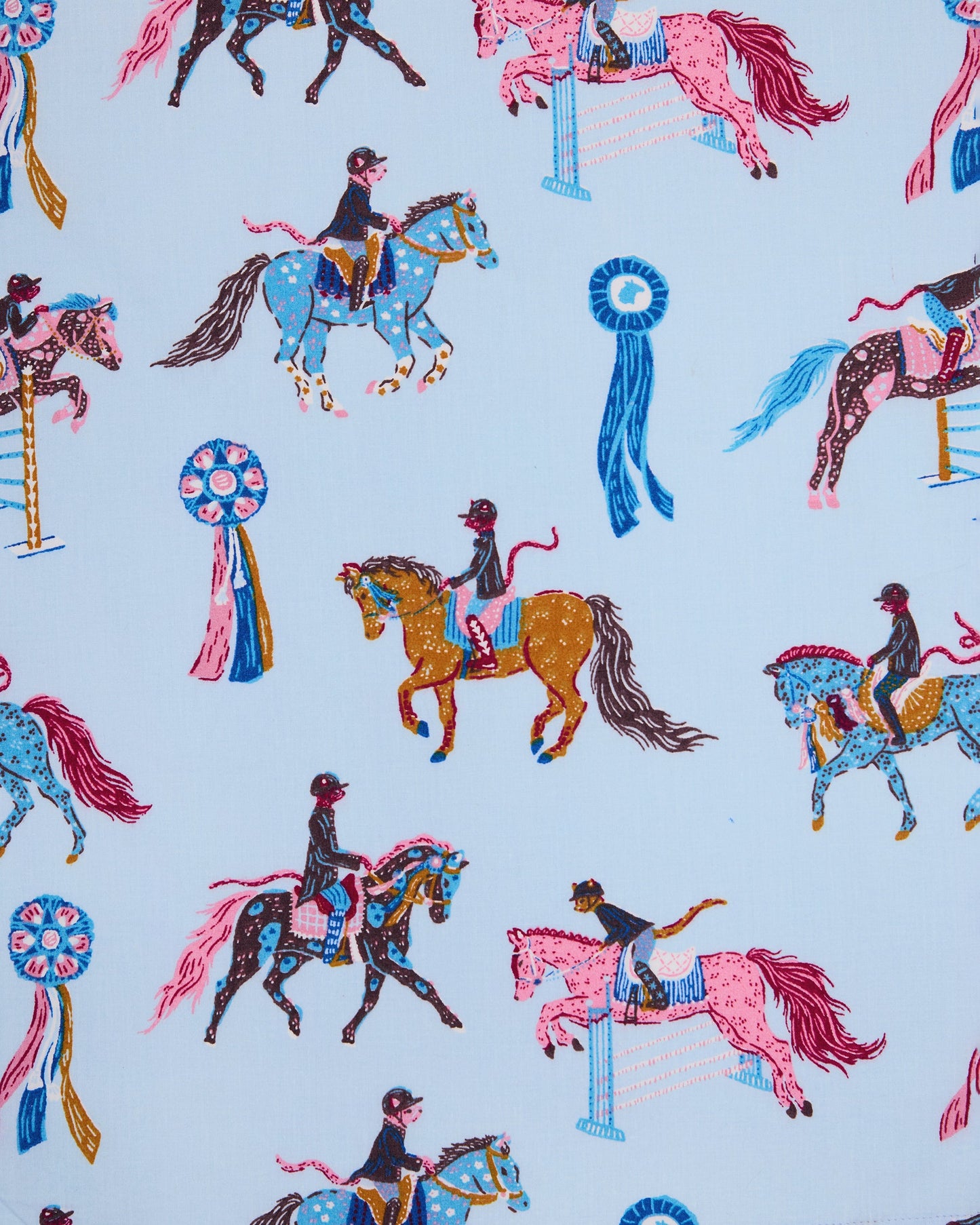 Horse Show - Tall Long PJ Set - Blue Ribbon