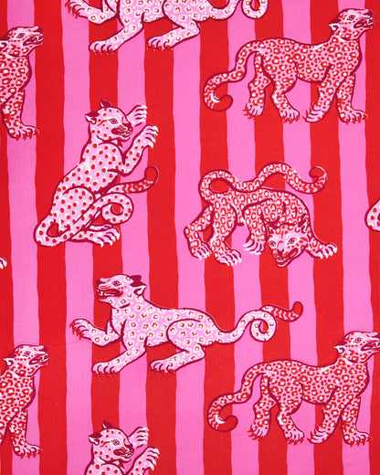 Leopard Stripes - Eco Satin Jaipur Jumpsuit - Pink Cabana