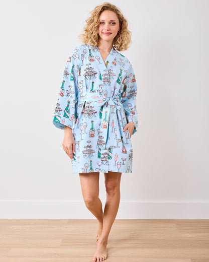 Champagne Tower - Getting Ready Robe - Soft Blue