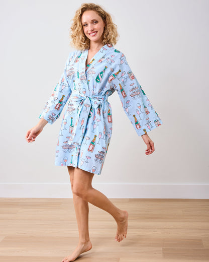Champagne Tower - Getting Ready Robe - Soft Blue