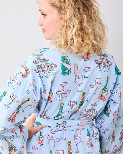 Champagne Tower - Getting Ready Robe - Soft Blue