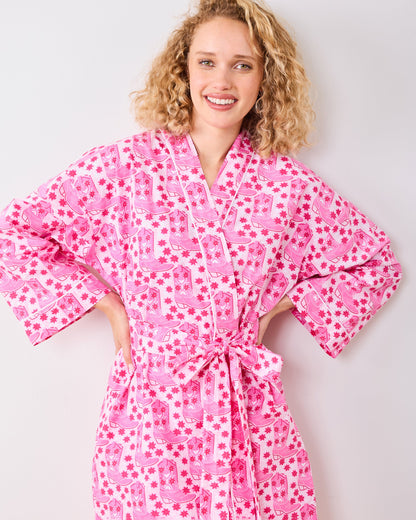 Rhinestone Cowgirl - Getting Ready Robe - Party Pink