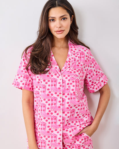 Rhinestone Cowgirl - Short PJ Set - Party Pink