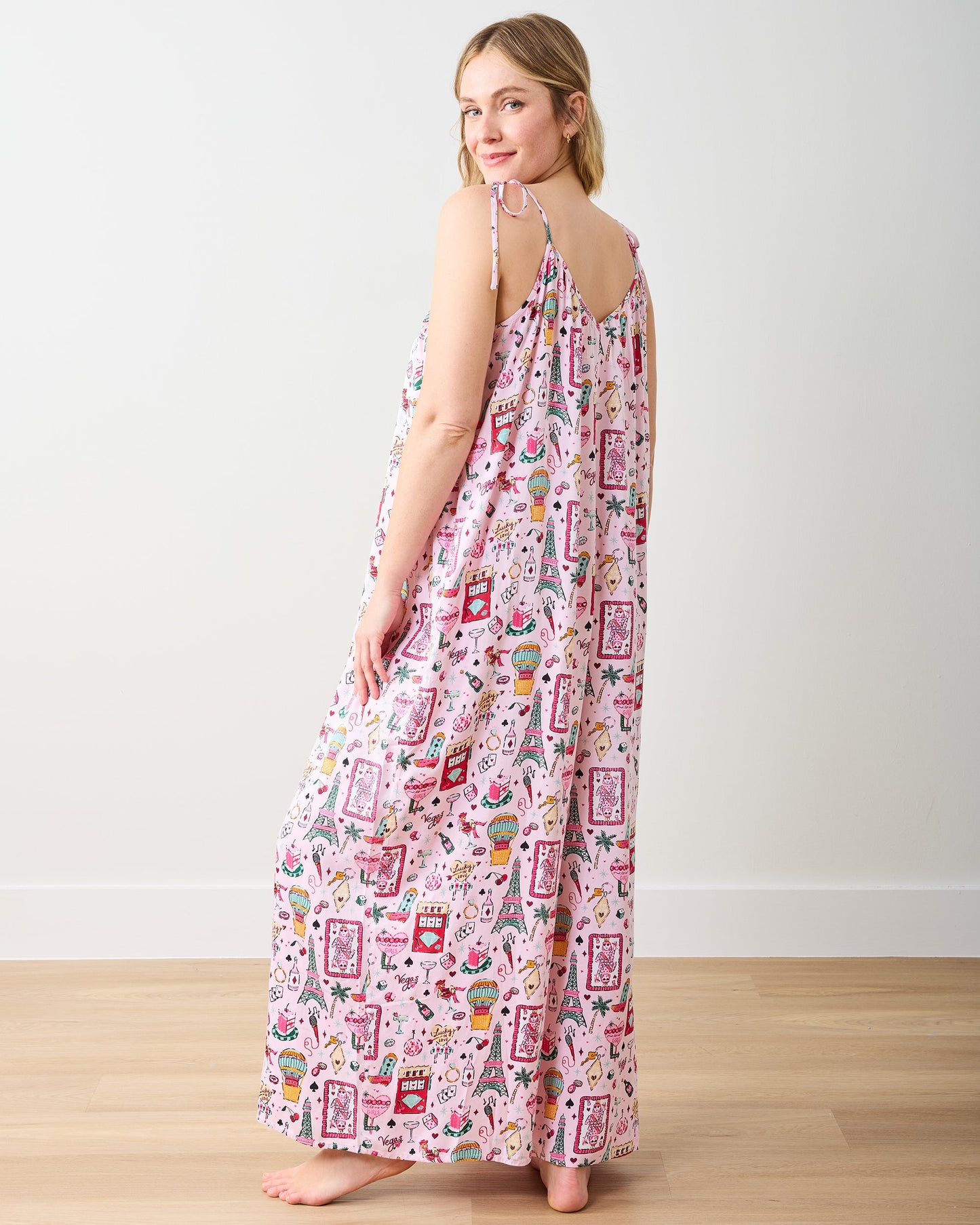 Viva Las Vegas - Eco Satin Jaipur Jumpsuit - Lucky Pink