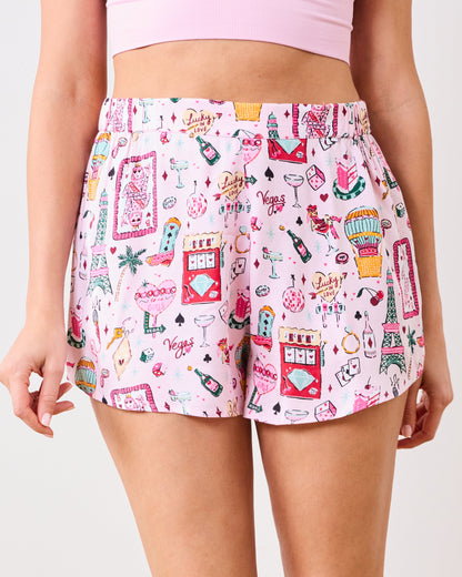 Viva Las Vegas - Eco Satin Sweet Dreams Shorts - Lucky Pink
