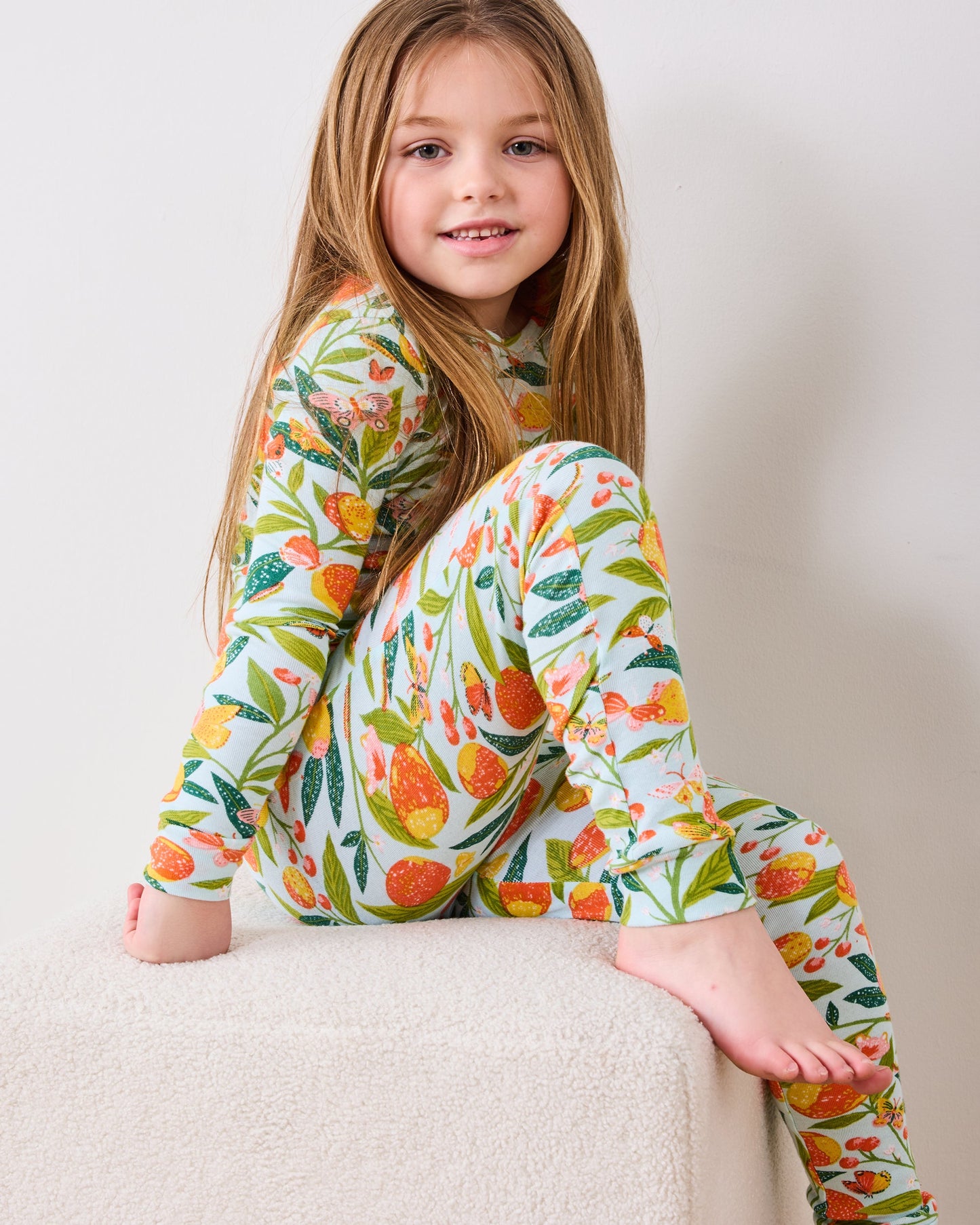 Butterfly Grove - Kids PJ Set - Soft Blue