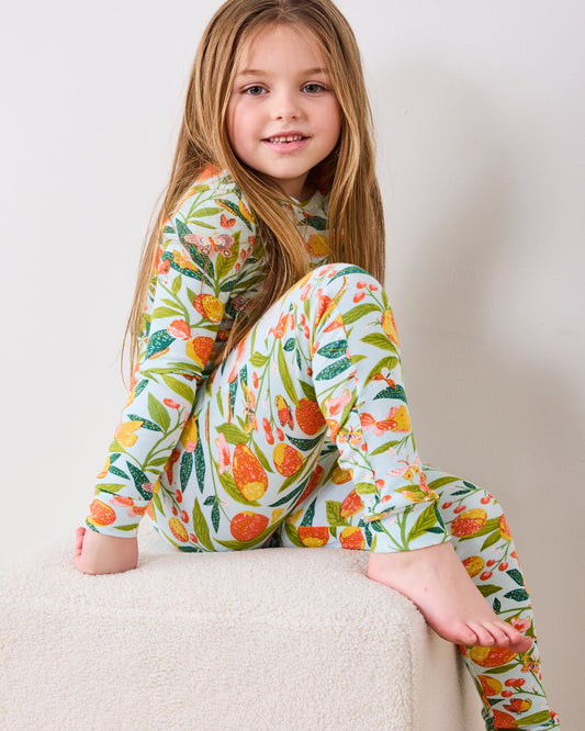 Butterfly Grove - Kids PJ Set - Soft Blue