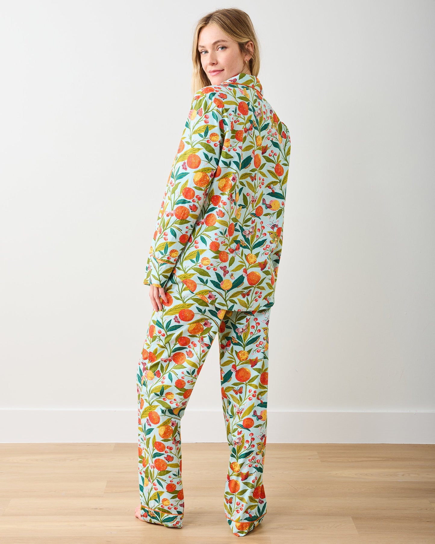 Butterfly Grove - Long PJ Set - Soft Blue