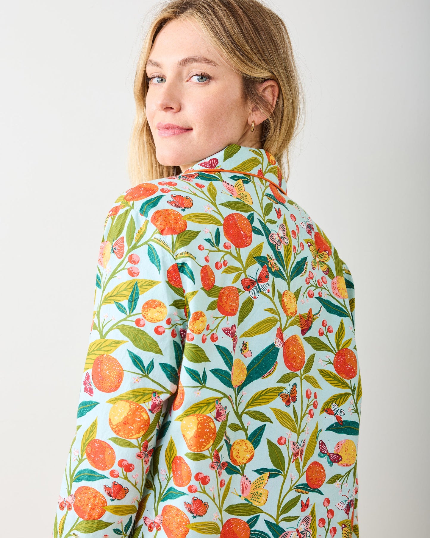 Butterfly Grove - Petite Long PJ Set - Soft Blue