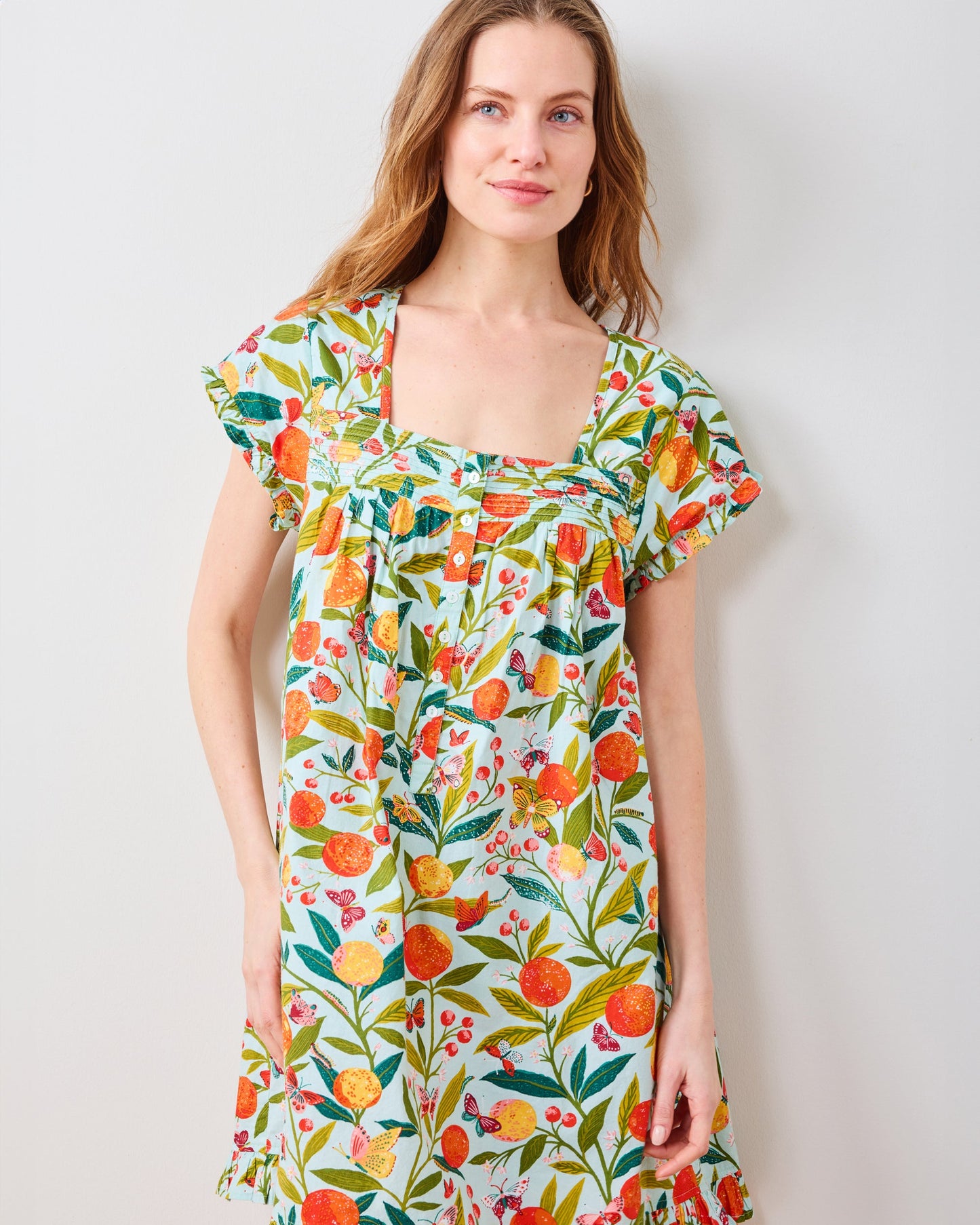 Butterfly Grove - Pintuck Nightgown - Soft Blue