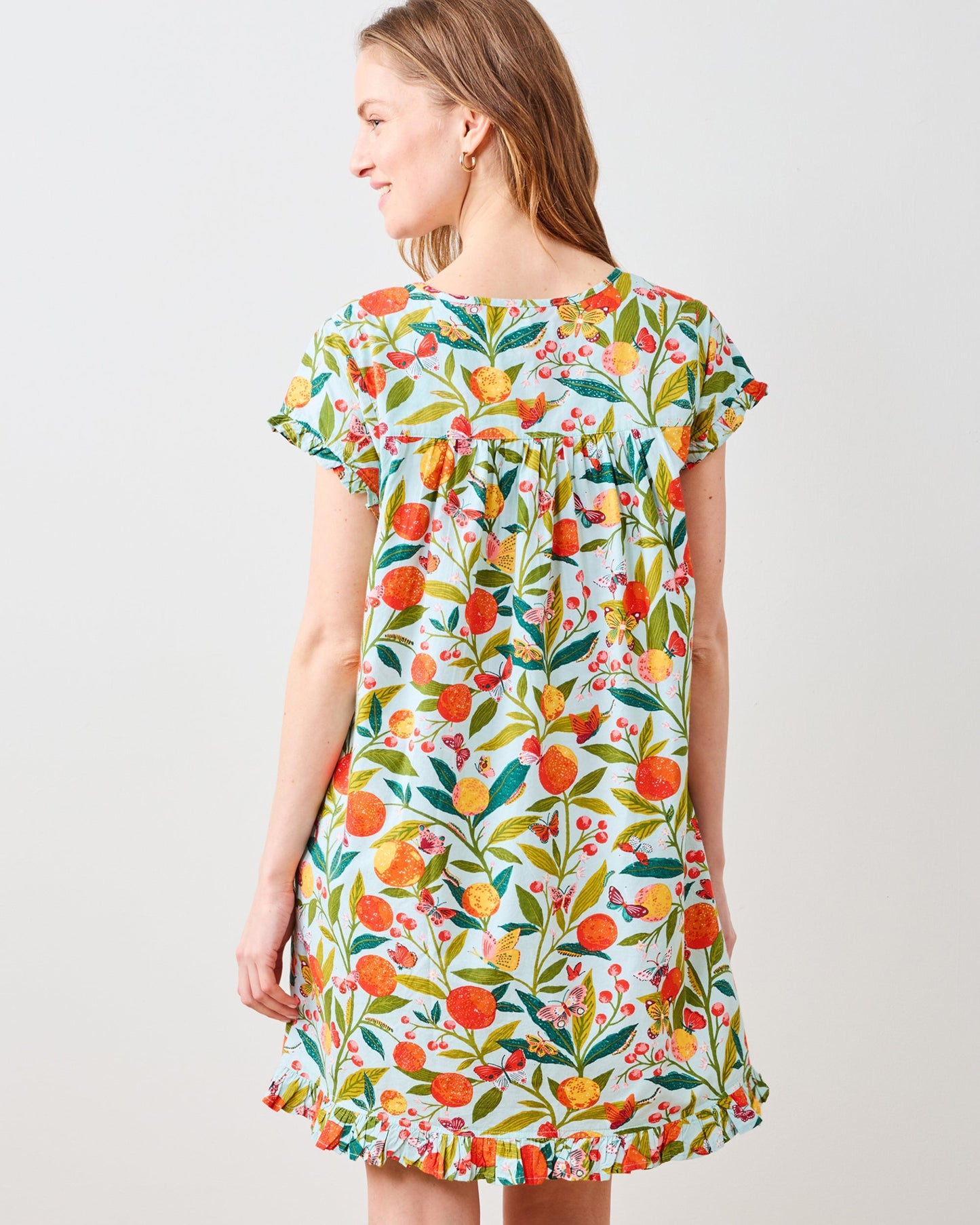 Butterfly Grove - Pintuck Nightgown - Soft Blue