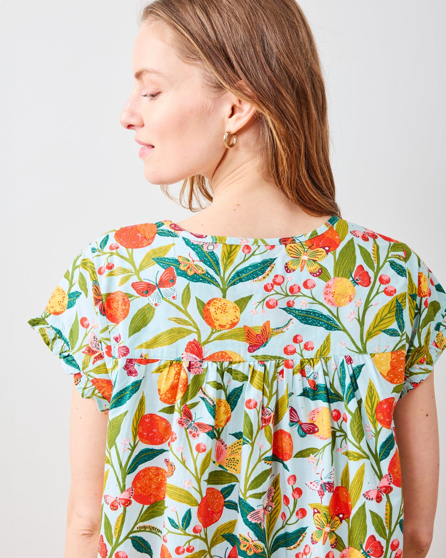 Butterfly Grove - Pintuck Nightgown - Soft Blue