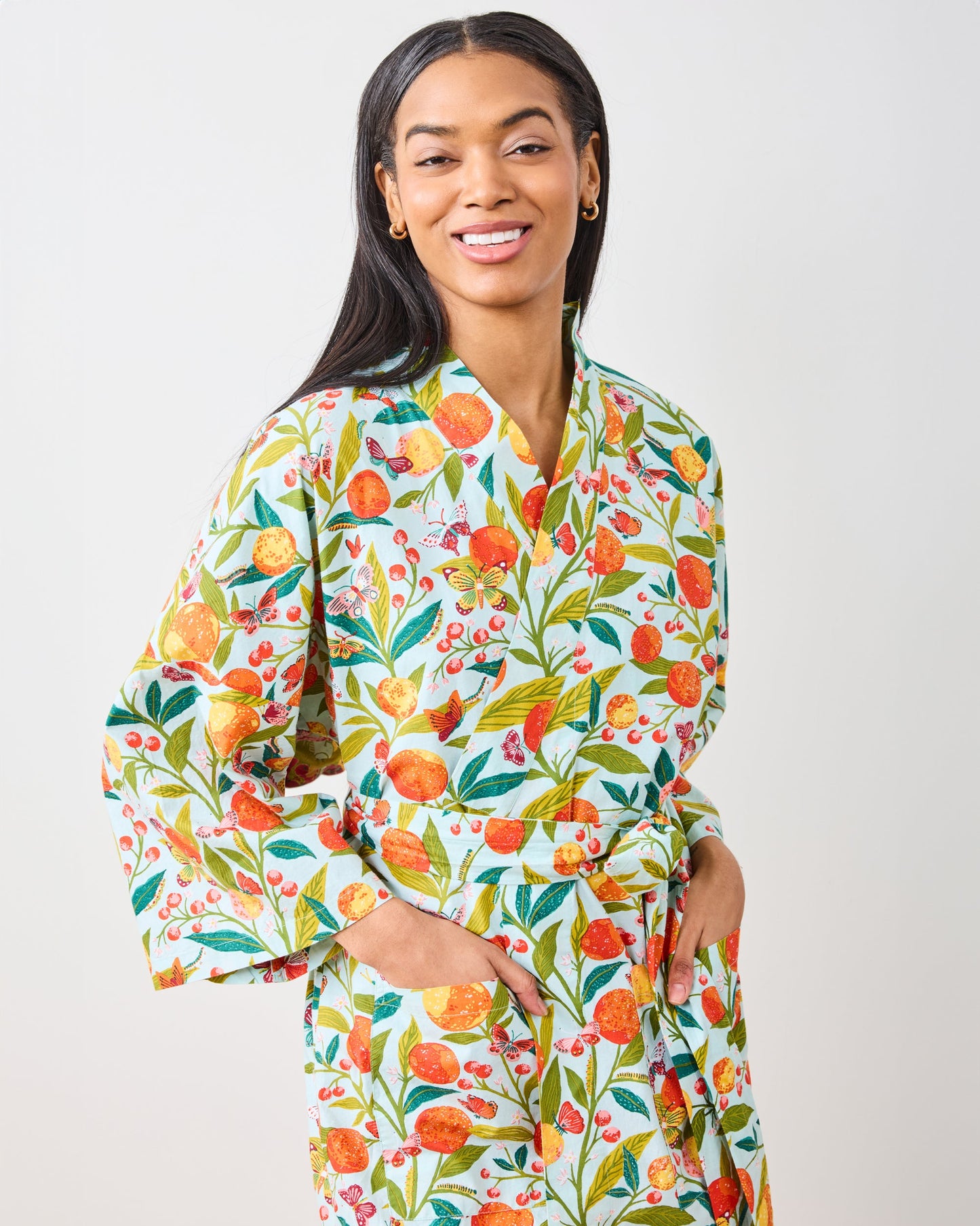 Butterfly Grove - Robe - Soft Blue