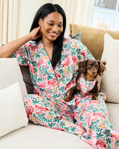 PF x The Foggy Dog Flock of Flamingos - Wildest Dreams Set & Dog Bandana Bundle - Rose