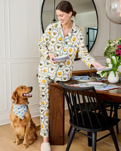 Sweet Bee - Long PJ Set - Cream