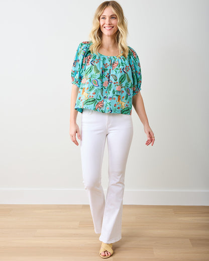 Garden District - Gilmore Blouse - Caribbean Blue