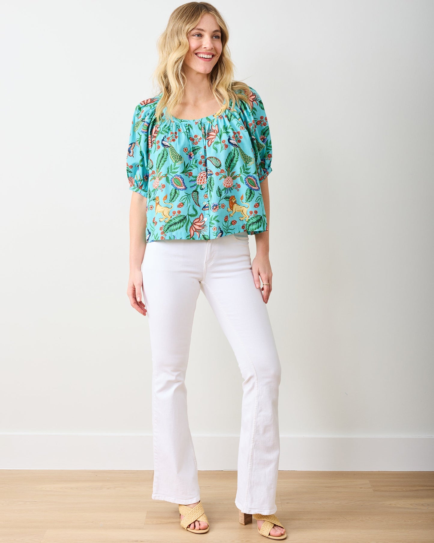 Garden District - Gilmore Blouse - Caribbean Blue