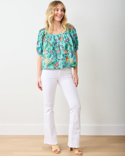 Garden District - Gilmore Blouse - Caribbean Blue