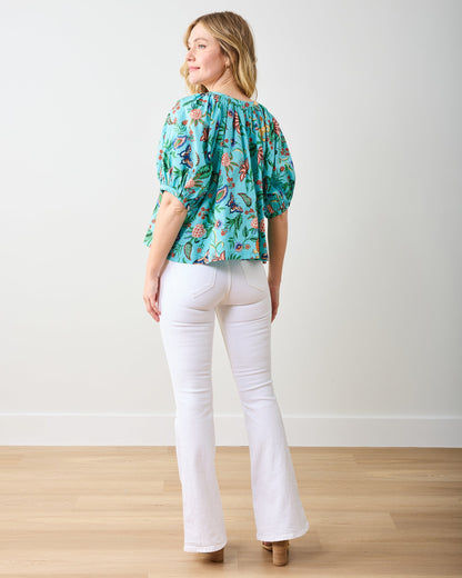 Garden District - Gilmore Blouse - Caribbean Blue