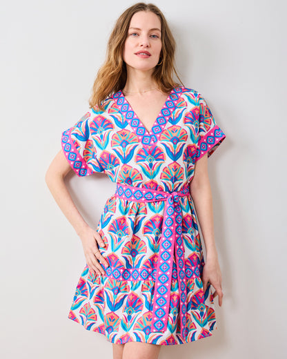 Geo Floral - Atlantic Dress - Fuschia Cloud