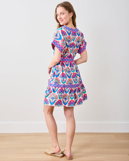 Geo Floral - Atlantic Dress - Fuschia Cloud