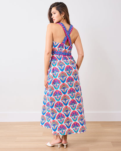 Geo Floral - Coastal Dress - Fuschia Cloud