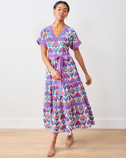 Geo Floral - Harbour Dress - Fuschia Cloud