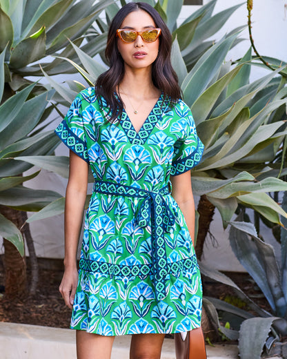 Geo Floral - Atlantic Dress - Green Juice