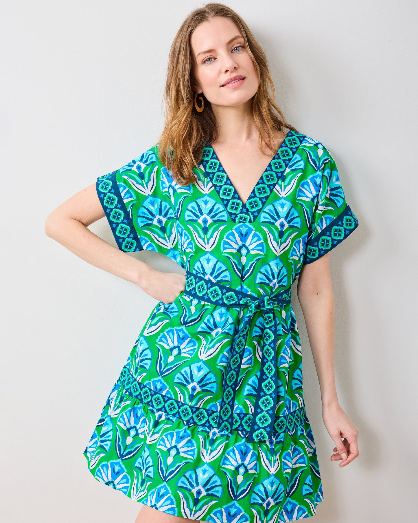 Geo Floral - Atlantic Dress - Green Juice