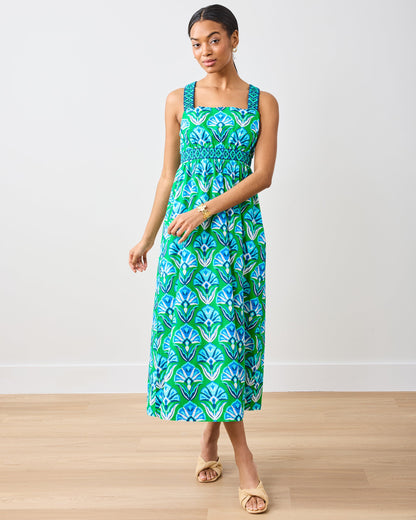 Geo Floral - Coastal Dress - Green Juice